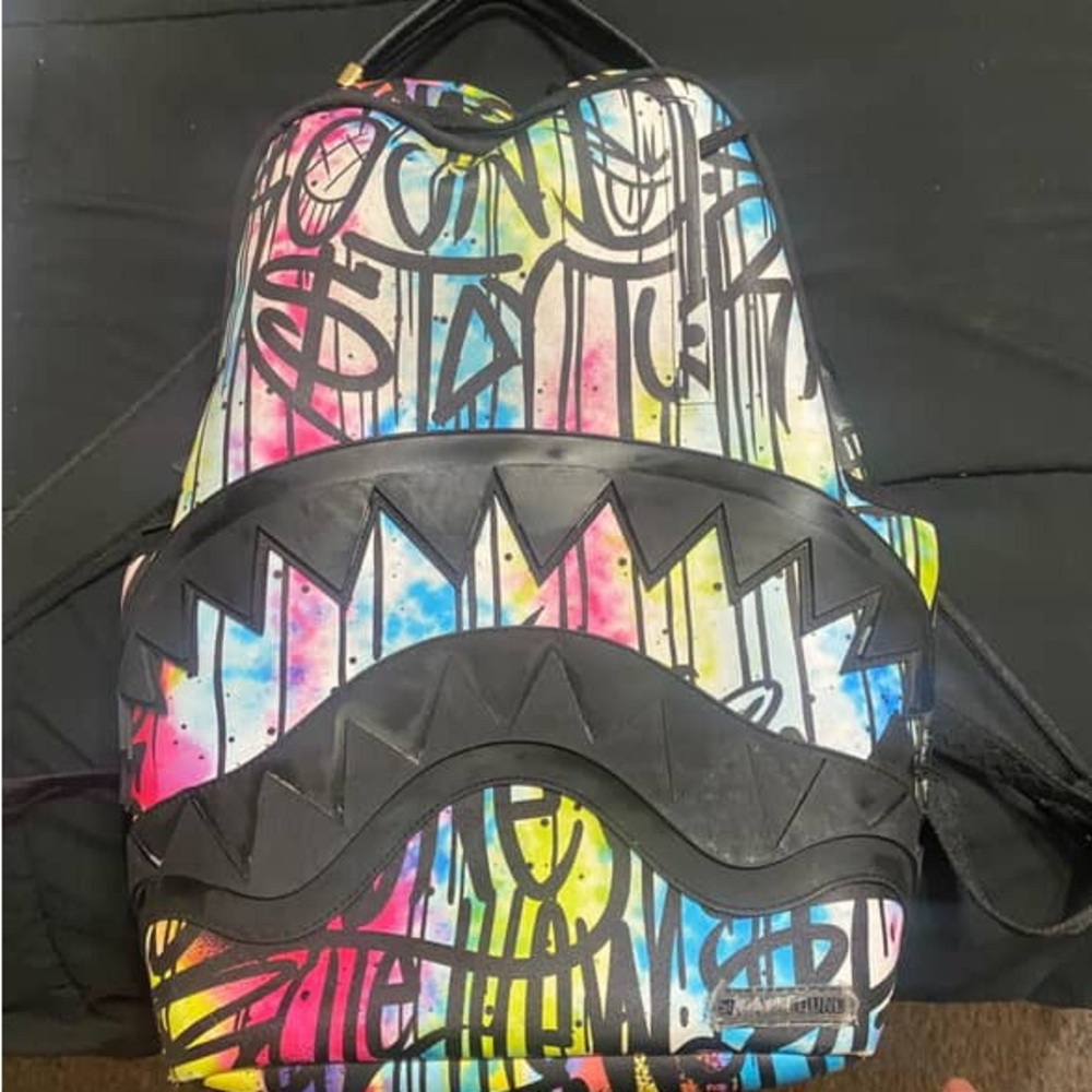 Sprayground Multicolor Shark Graffiti Backpack